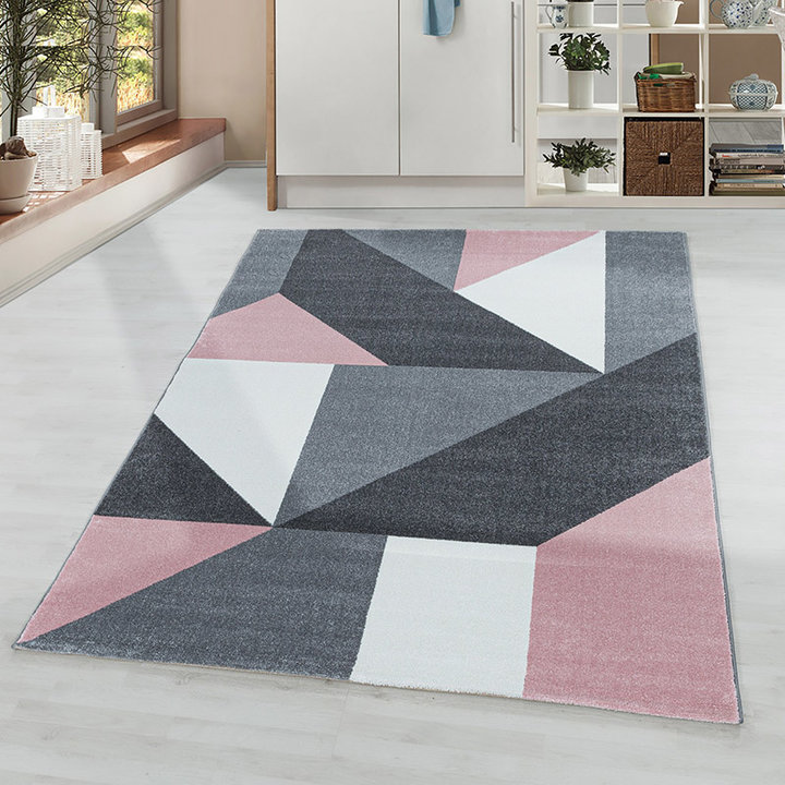 Modern vloerkleed - Optimism Design Roze Grijs