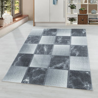 Modern vloerkleed - Optimism Box Zilver Grijs