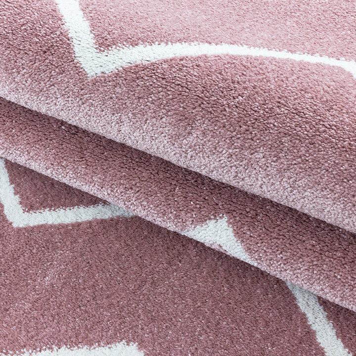 Laagpolig vloerkleed - Smoothly Weave Roze/Wit - 5
