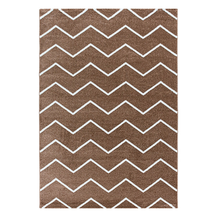 Laagpolig vloerkleed - Smoothly Weave Bruin/Wit - 1