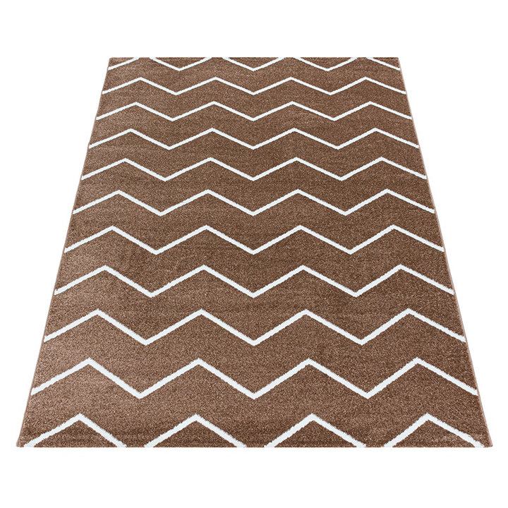 Laagpolig vloerkleed - Smoothly Weave Bruin/Wit - 2