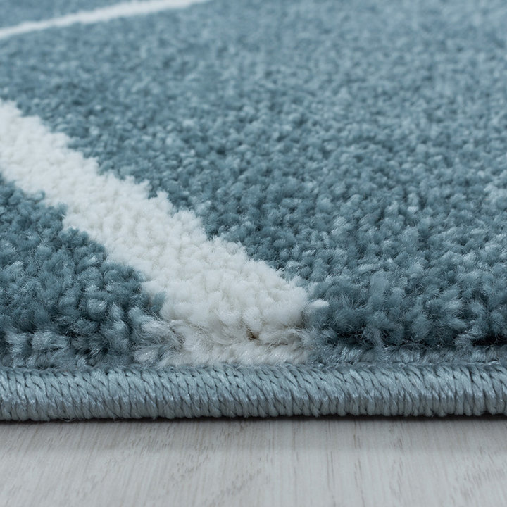 Laagpolig vloerkleed - Smoothly Weave Blauw/Wit - 3