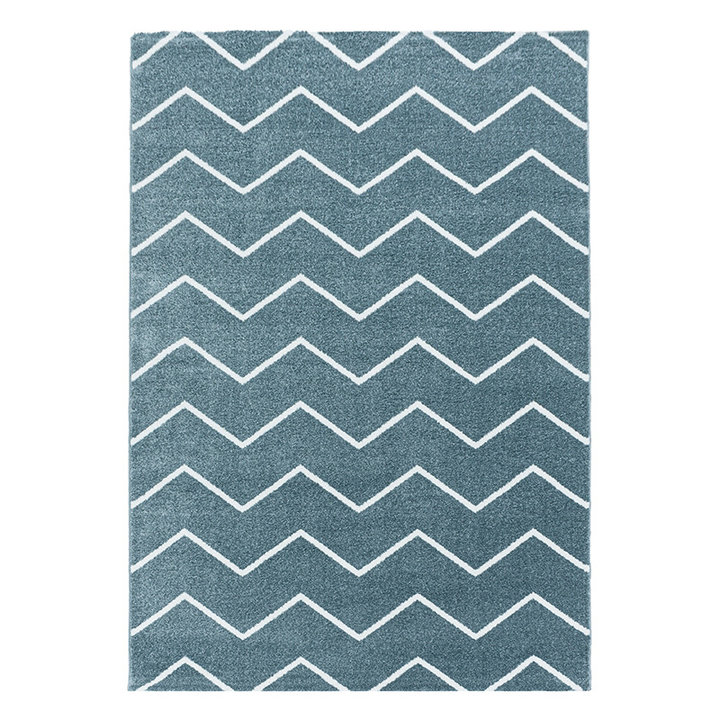 Laagpolig vloerkleed - Smoothly Weave Blauw/Wit - 1