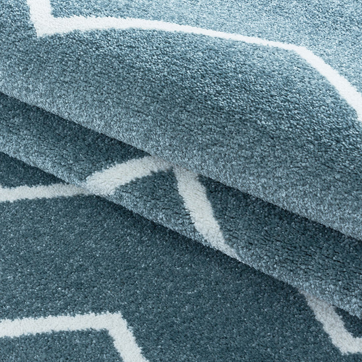 Laagpolig vloerkleed - Smoothly Weave Blauw/Wit - 5