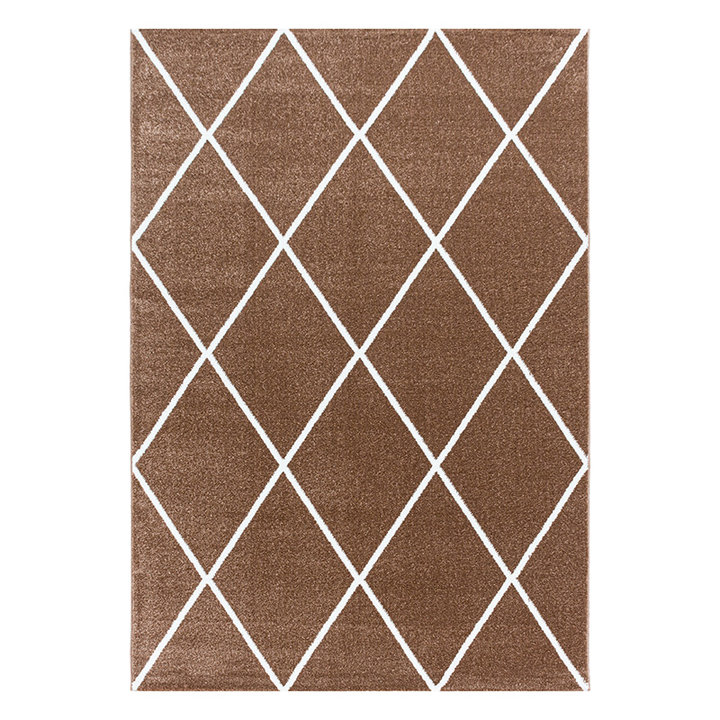 Laagpolig vloerkleed - Smoothly Lines Bruin/Wit - 1