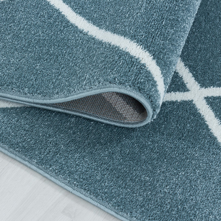 Laagpolig vloerkleed - Smoothly Lines Blauw/Wit - 4
