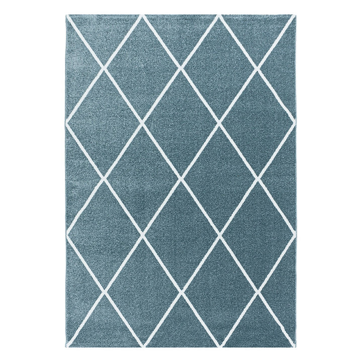 Laagpolig vloerkleed - Smoothly Lines Blauw/Wit - 1