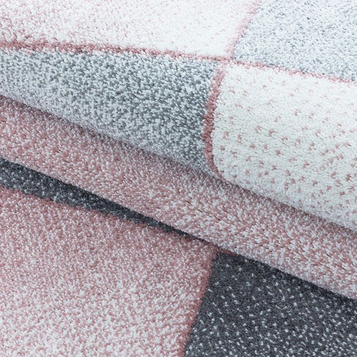 Laagpolig vloerkleed - Smoothly Design Roze/Grijs - 5