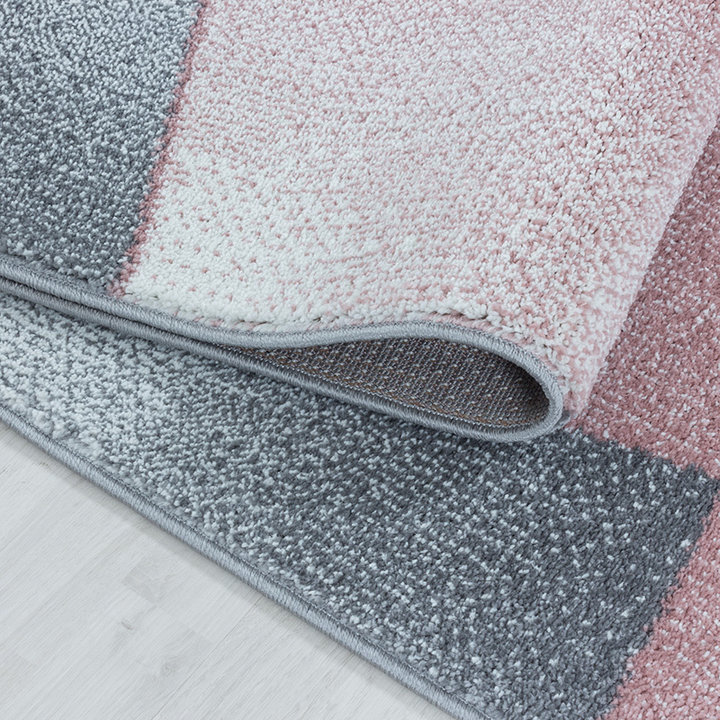 Laagpolig vloerkleed - Smoothly Design Roze/Grijs - 4