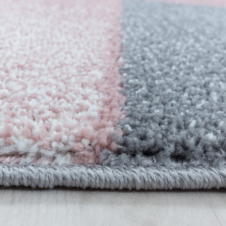 Laagpolig vloerkleed - Smoothly Design Roze/Grijs - 3