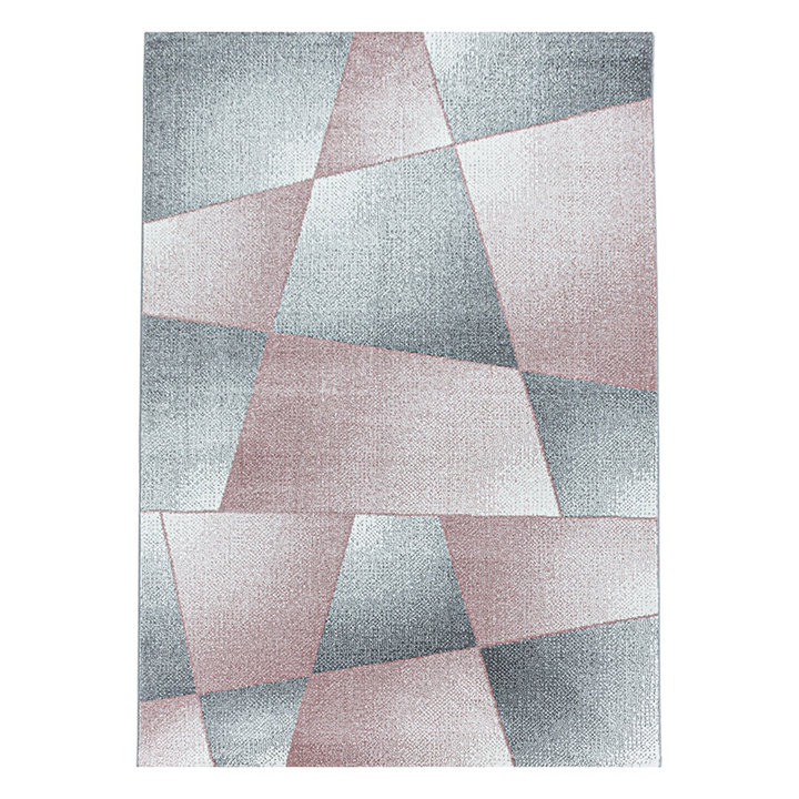 Laagpolig vloerkleed - Smoothly Design Roze/Grijs - 1