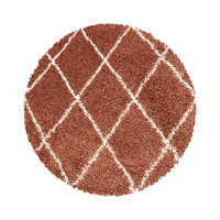 Rond berber vloerkleed - Agadir Lines Terra Creme