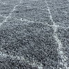 Rond berber vloerkleed - Agadir Lines Grijs/Creme