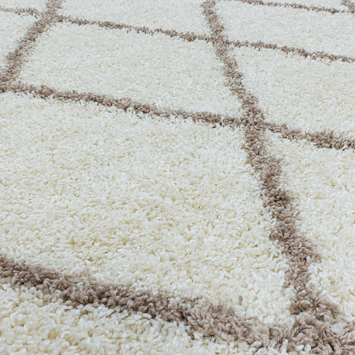 Rond berber vloerkleed - Agadir Lines Creme/Beige - 1