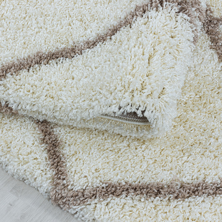Rond berber vloerkleed - Agadir Lines Creme/Beige - 2
