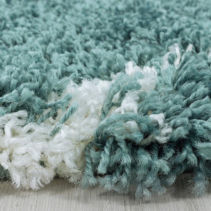 Rond berber vloerkleed - Agadir Lines Blauw/Creme - 2