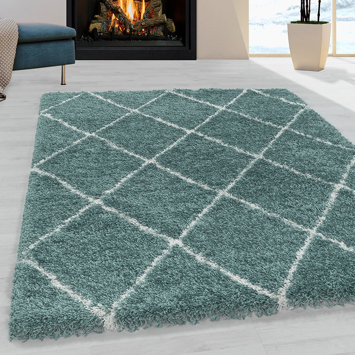 Berber vloerkleed - Agadir Lines Blauw/Creme