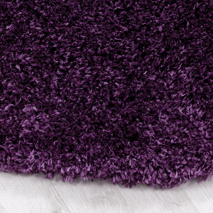 Rond hoogpolig vloerkleed - Fuzzy Paars - 2