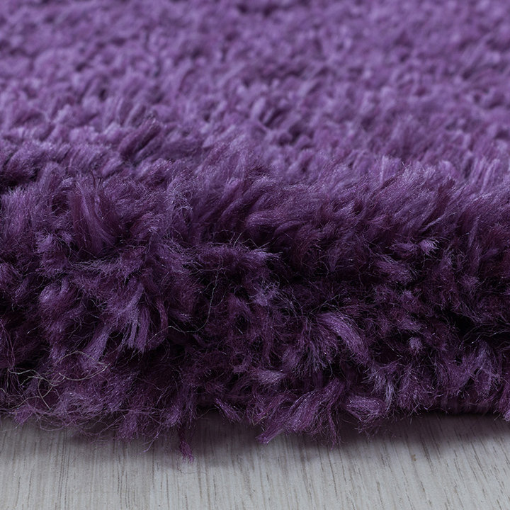 Rond hoogpolig vloerkleed - Fuzzy Paars - 3