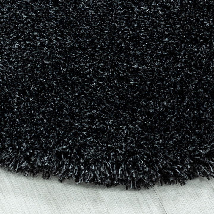 Rond hoogpolig vloerkleed - Fuzzy Antraciet - 2