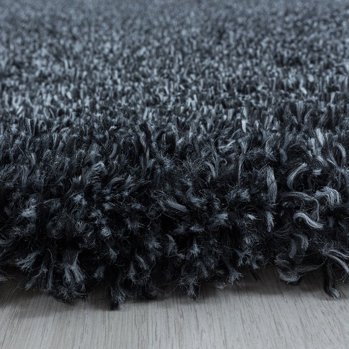 Rond hoogpolig vloerkleed - Fuzzy Antraciet - 3