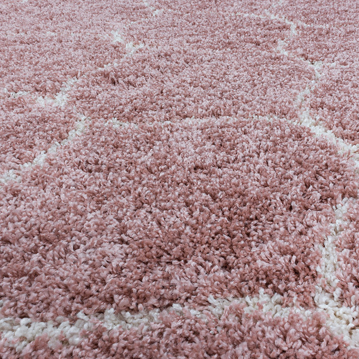 Rond berber vloerkleed - Agadir Circle Roze/Creme - 1