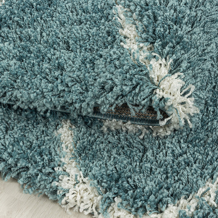Rond berber vloerkleed - Agadir Circle Blauw/Creme - 3
