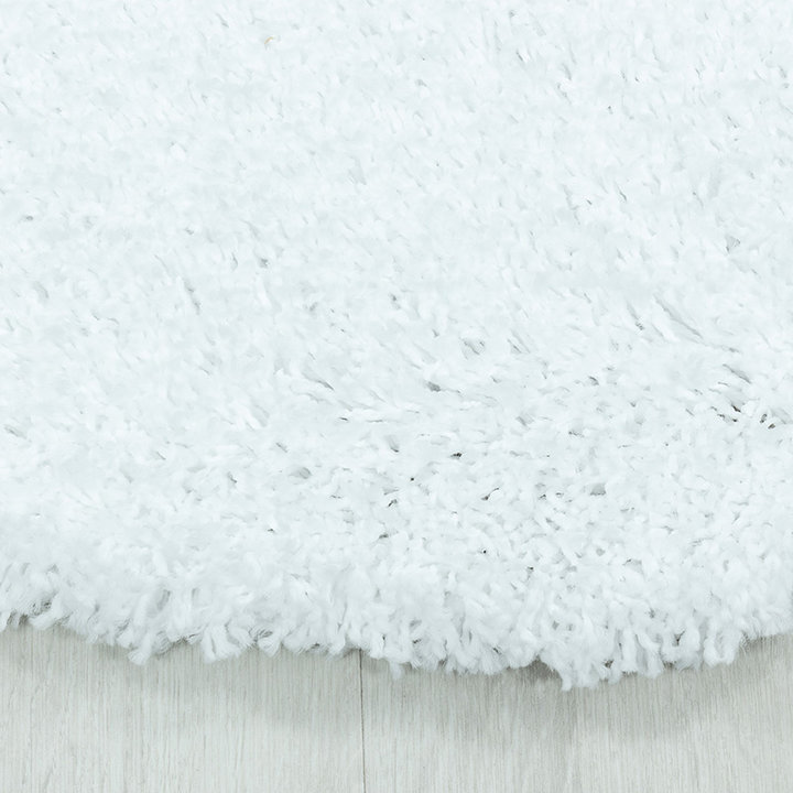 Rond hoogpolig vloerkleed - Softy Wit - 1