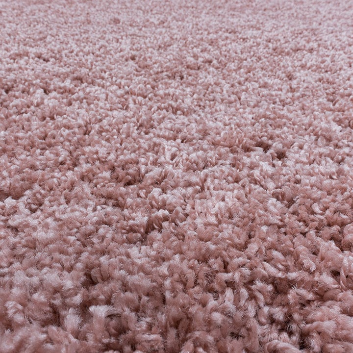 Rond hoogpolig vloerkleed - Softy Roze - 1