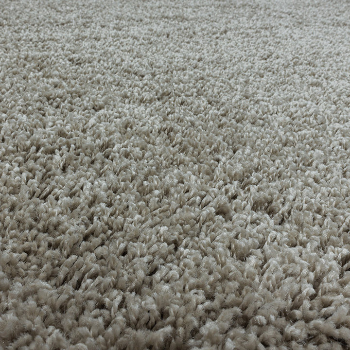 Rond hoogpolig vloerkleed - Softy Beige - 1