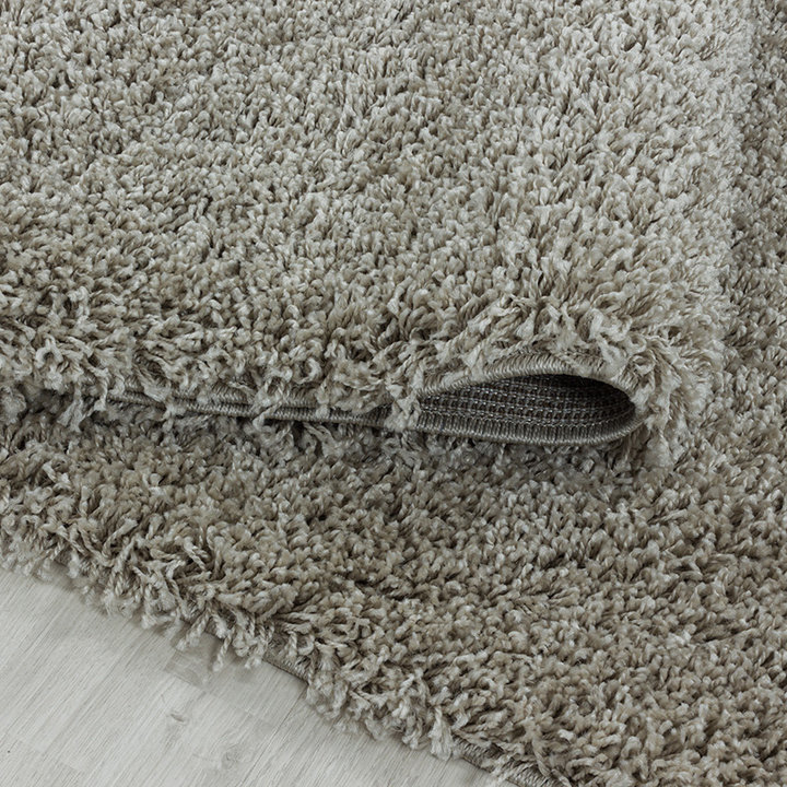 Rond hoogpolig vloerkleed - Softy Beige - 3