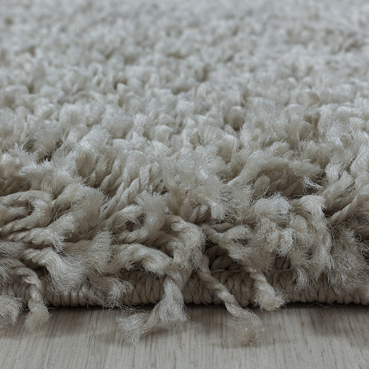 Rond hoogpolig vloerkleed - Softy Beige - 2