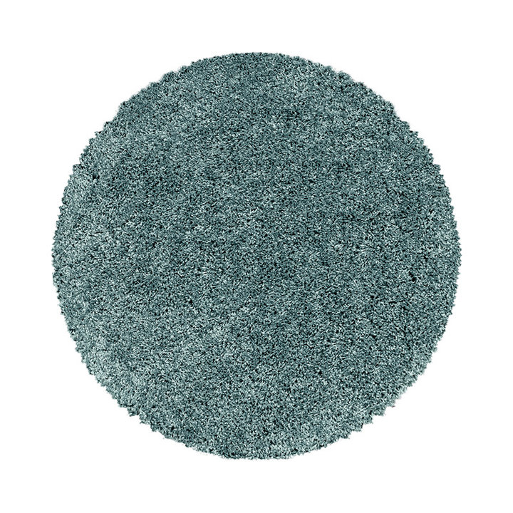 Rond hoogpolig vloerkleed - Softy Blauw Groen