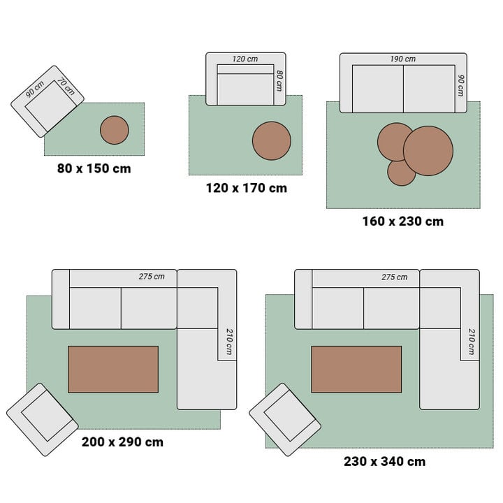 Retro vloerkleed - Stencil Forms Geel/Grijs - 6