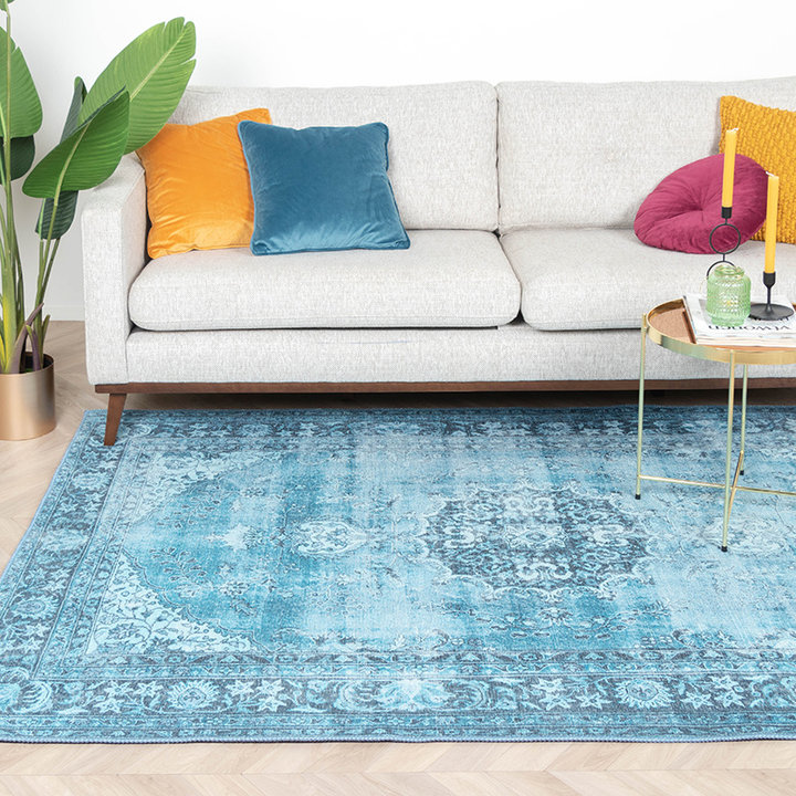 Vintage Vloerkleed - Estate Medaillon Lichtblauw - 3