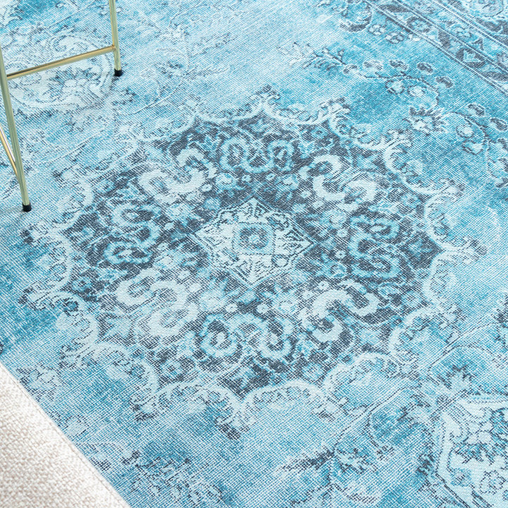 Vintage Vloerkleed - Estate Medaillon Lichtblauw - 5