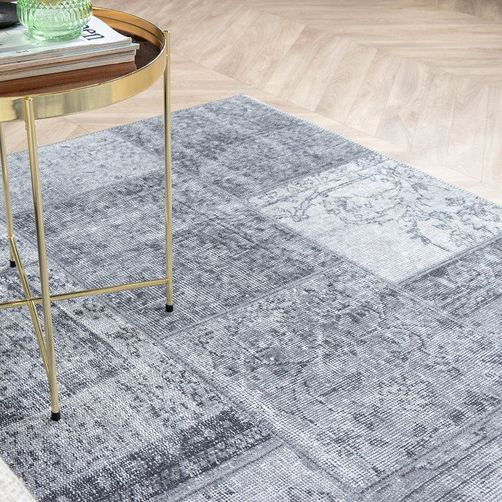 Vintage patchwork vloerkleed - Estate Grijs - 4