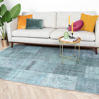 Patchwork Vloerkleed - Estate Blauw groen