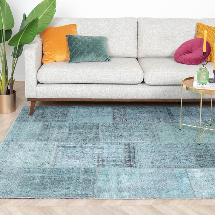 Patchwork Vloerkleed - Estate Blauw/Groen - 3