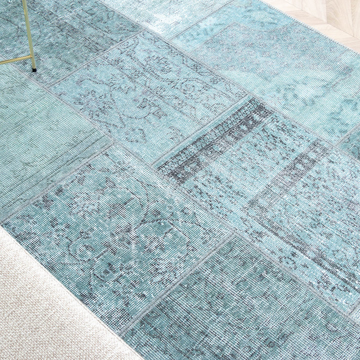 Patchwork Vloerkleed - Estate Blauw/Groen - 5