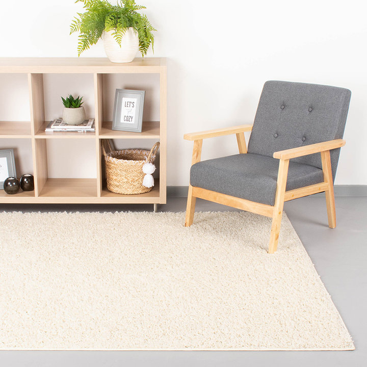Hoogpolige Loper - Solid Wit - 3