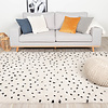 Hoogpolig vloerkleed - Grand Dots Creme/Zwart - thumbnail