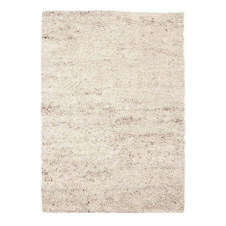 Hoogpolig Wollen vloerkleed - Royal Creme / Taupe Gemeleerd - 1