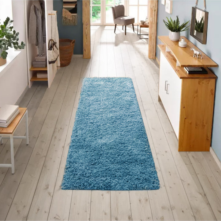 Hoogpolige Loper - Solid Turquoise
