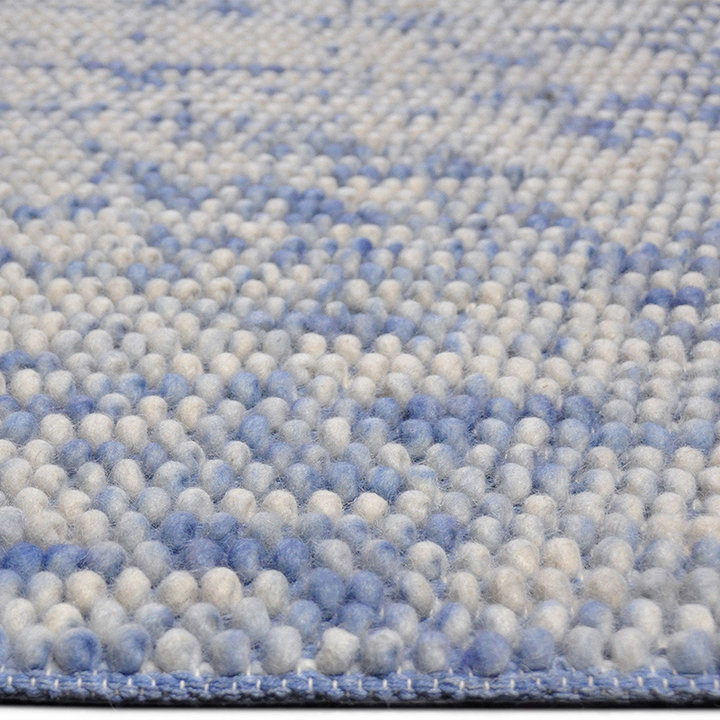 Wol bolletjesvloerkleed - Madeleine Blauw/Beige - 3