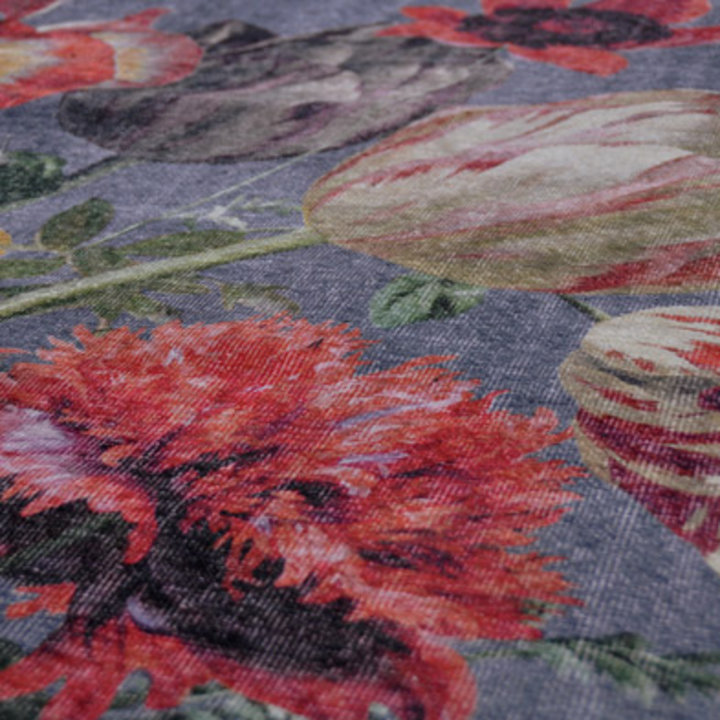 Bloemen vloerkleed - Fleur Grijs - 2