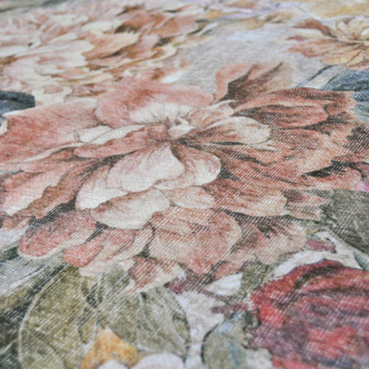 Rond Bloemen vloerkleed - Fleur Multi - 2