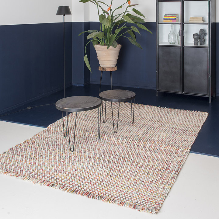 Wollen vloerkleed - Sunshine Fringe Multicolor Rood