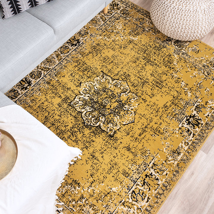 Vintage vloerkleed - Wonder Geel/Zwart - 3