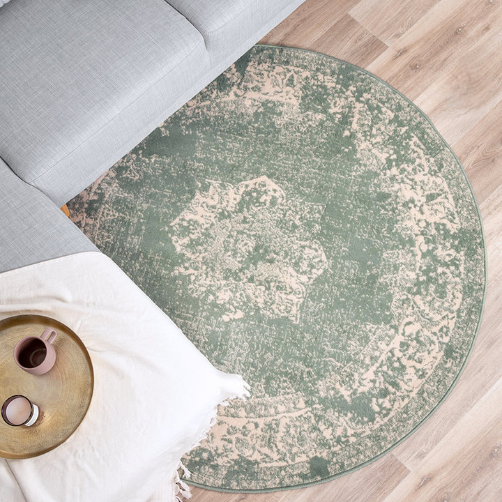 Rond vintage vloerkleed - Wonder Groen - 3